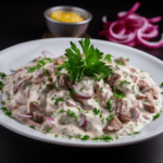 Салат з курячими сердечками: рецепт з маринованою цибулею