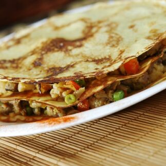 блины с мясом