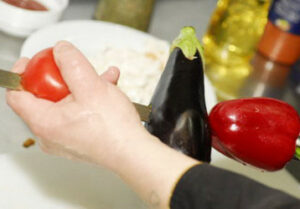 Шашлик зі свинини з овочами
