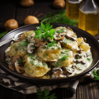 Вареники с картоплею і печерицями
