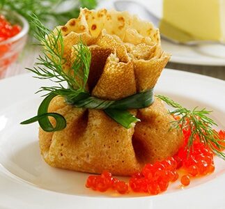 блины с икрой