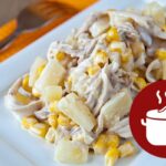 Картофельный салат с курицей и ананасом
