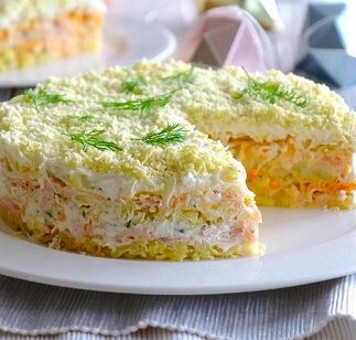 как приготовить салат мимоза с картошкой