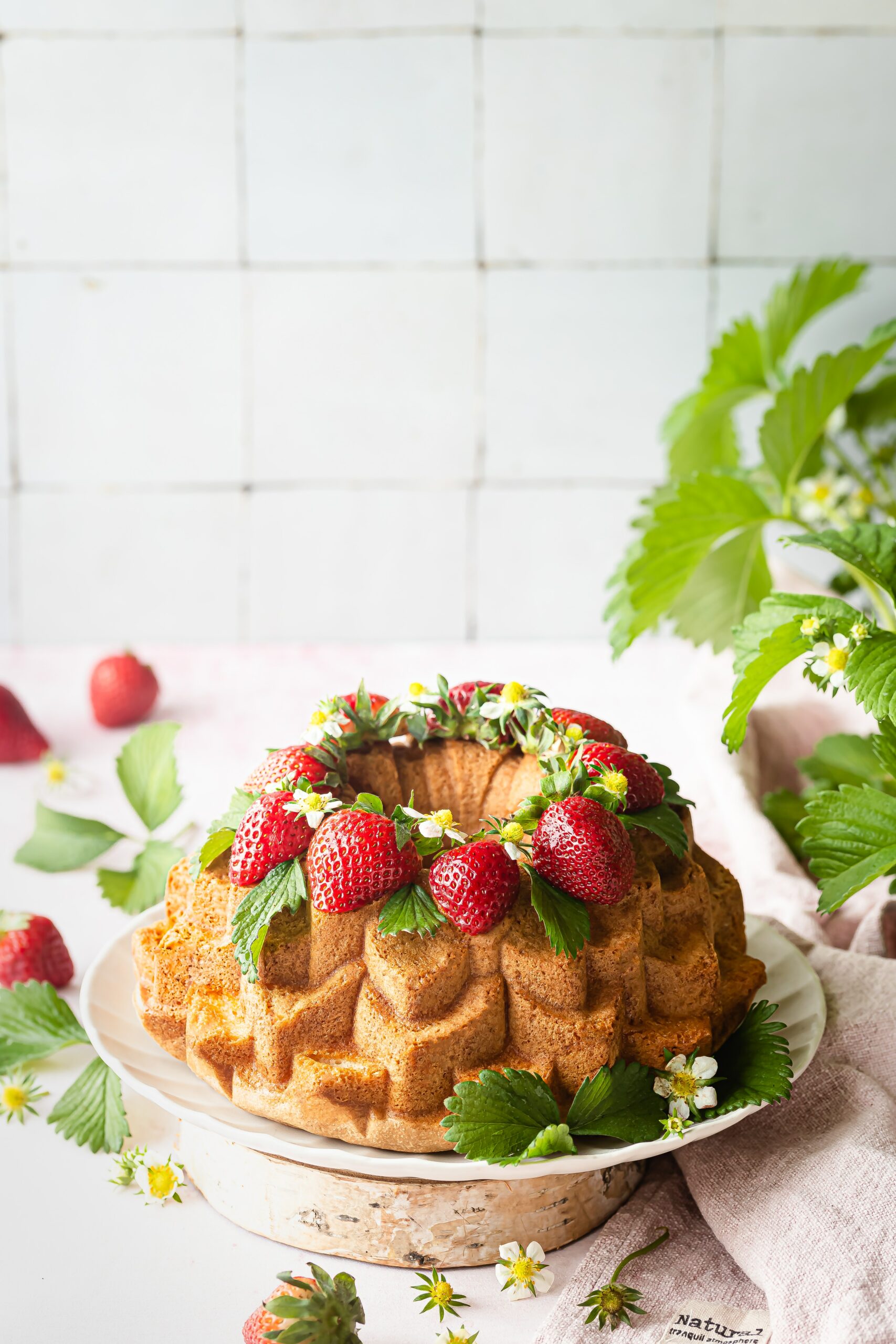 Кекс с клубникой