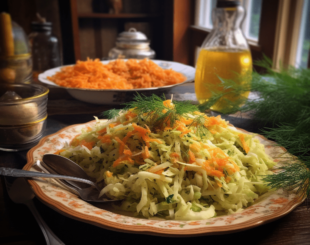 Салат с капустою і морковою
