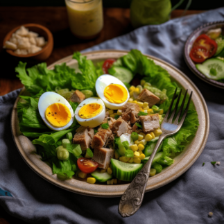 Салат с тунцем і кукурудзою